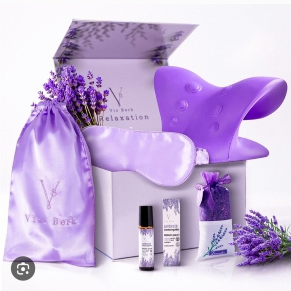 Vio Berk Lavender Relaxation Gift Set Neck Reliever Self Care Spa Kit - Picture 3 of 6